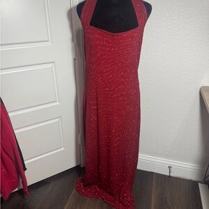 Scott McClintock Sparkling Red Backless Dress